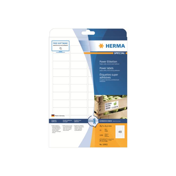 HERMA Power (21.2 x 45.7 mm)