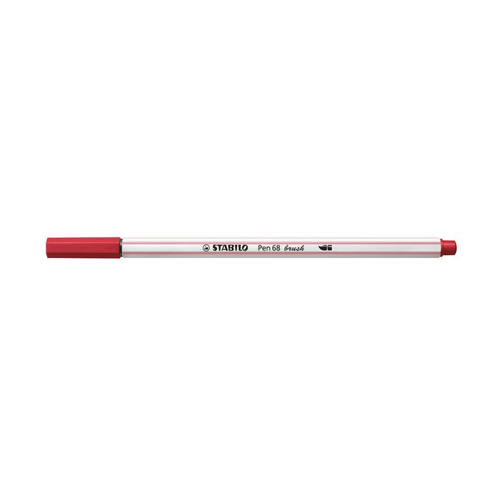 STABILO Pen 68 brush Filzstift (Rot, 1 Stück)