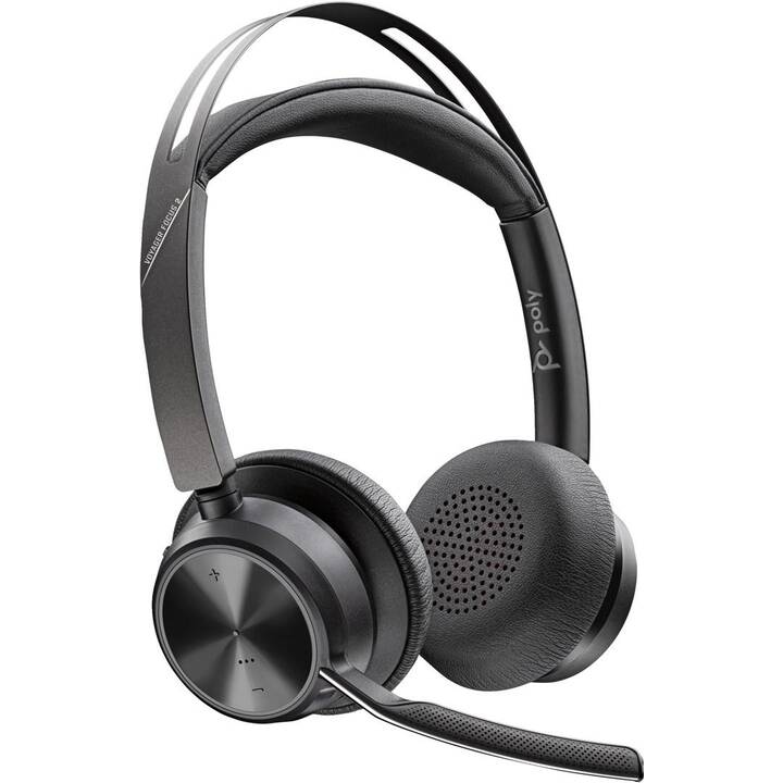 HP Office Headset Poly Voyager Focus 2 (On-Ear, Kabellos, Schwarz)