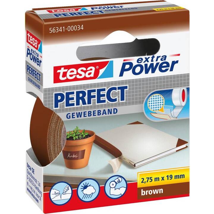 TESA Bande de tissu Extra Power Perfect (19 mm x 2.75 m, 1.0 pièce)