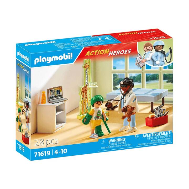 PLAYMOBIL Action Heroes Kinderarzt mit Teddybär (71619)