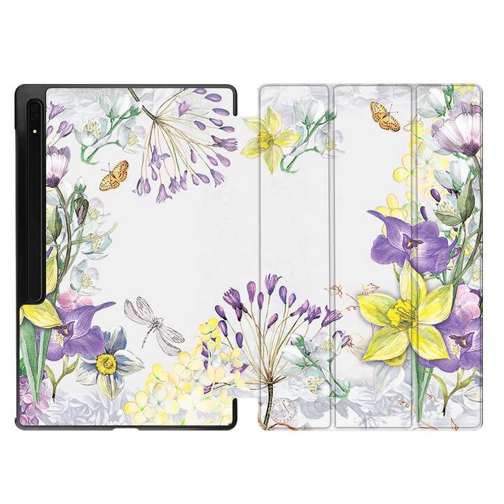 EG Housse (11", Galaxy Tab S9, Fleurs, Pourpre)