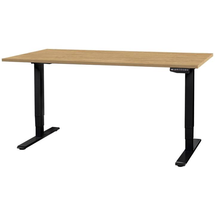 CONTINI Schreibtisch (Schwarz, Eiche, 160 cm x 80 cm)