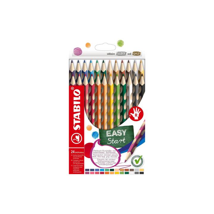 STABILO Crayons de couleur EASYcolors (Coloris assortis, 24 pièce)