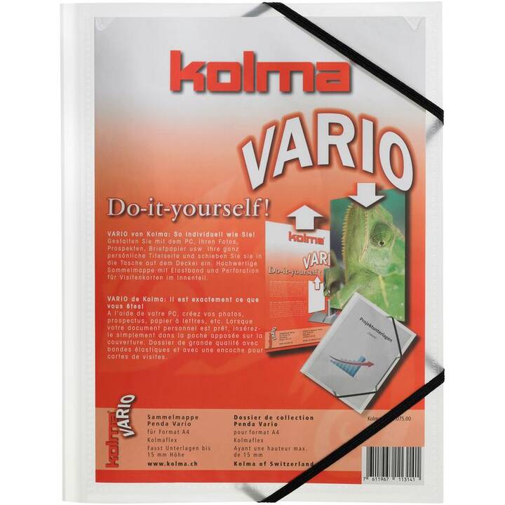 KOLMA RACER Cartellina con elastico Penda Vario (Transparente, A4, 1 pezzo)