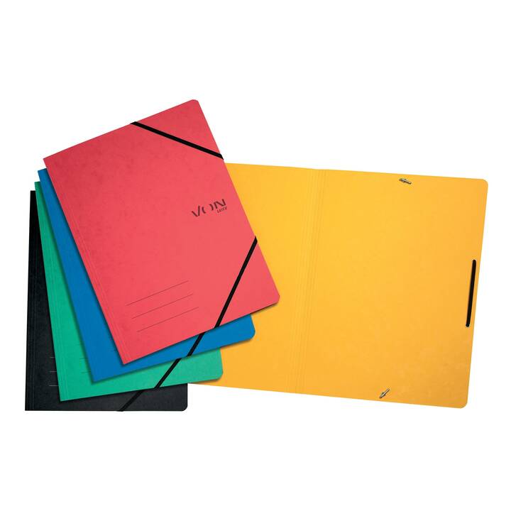 LEITZ Cartellina con elastico (Giallo, Blu, Verde, Nero, Rosso, A4, 5 pezzo)