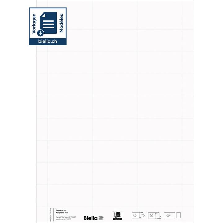 BIELLA Foglie etichette per stampante (60 x 30 mm)
