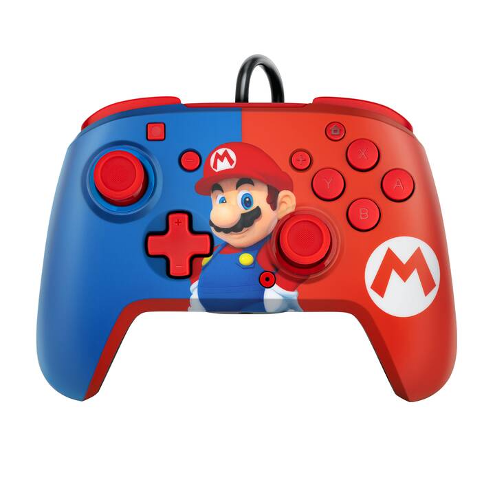 PDP Faceoff Deluxe + Audio Wired Controller Super Mario Controller (Blu, Rosso)