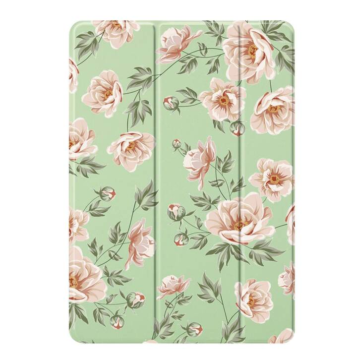 EG Hülle für Apple iPad mini 7,9 Zoll (2019) 5. Generation - grün - Blumen