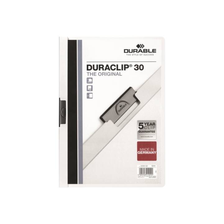 DURABLE Schnellhefter Duraclip 2200/02 (Weiss, A4, 1 Stück)