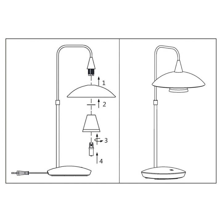 STEINHAUER Lampe de table (Noir, Transparent, Blanc)