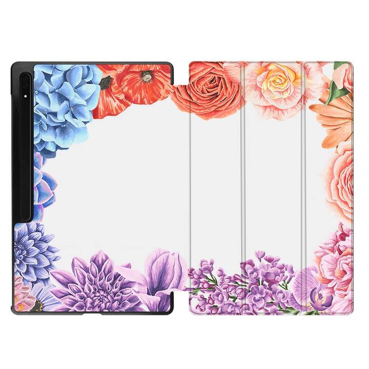 EG Housse (11", Galaxy Tab S9, Fleurs, Pourpre)