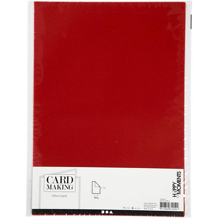 CREATIV COMPANY Carta lucida (Rosso, A4, 10 pezzo)