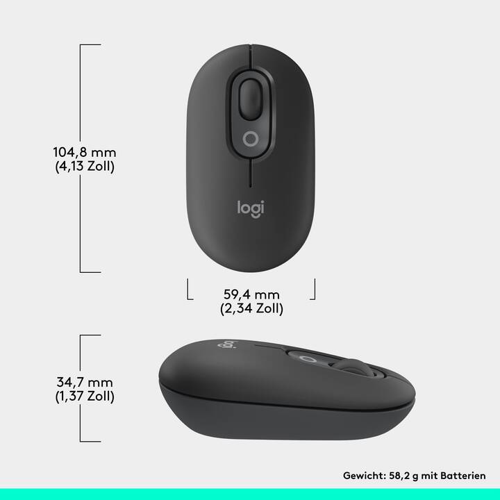 LOGITECH Pop Emoji Maus (Kabellos, Office)