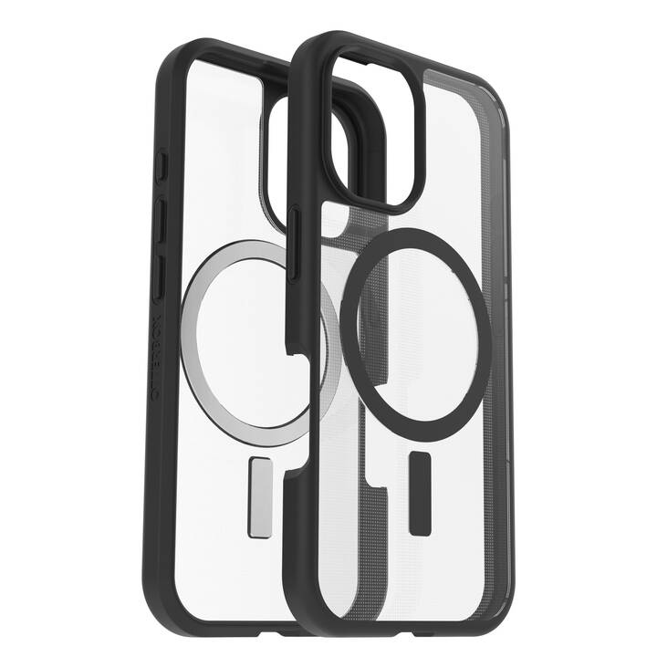 OTTERBOX Backcover MagSafe React Series (iPhone 16, Transparente, Nero)