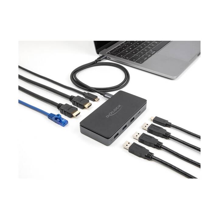 DELOCK Dockingstation (2 x HDMI, RJ-45 (LAN))