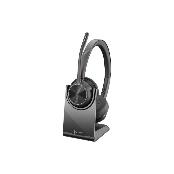 HP Office Headset Poly Voyager 4320 MS (On-Ear, Kabel und Kabellos, Schwarz)