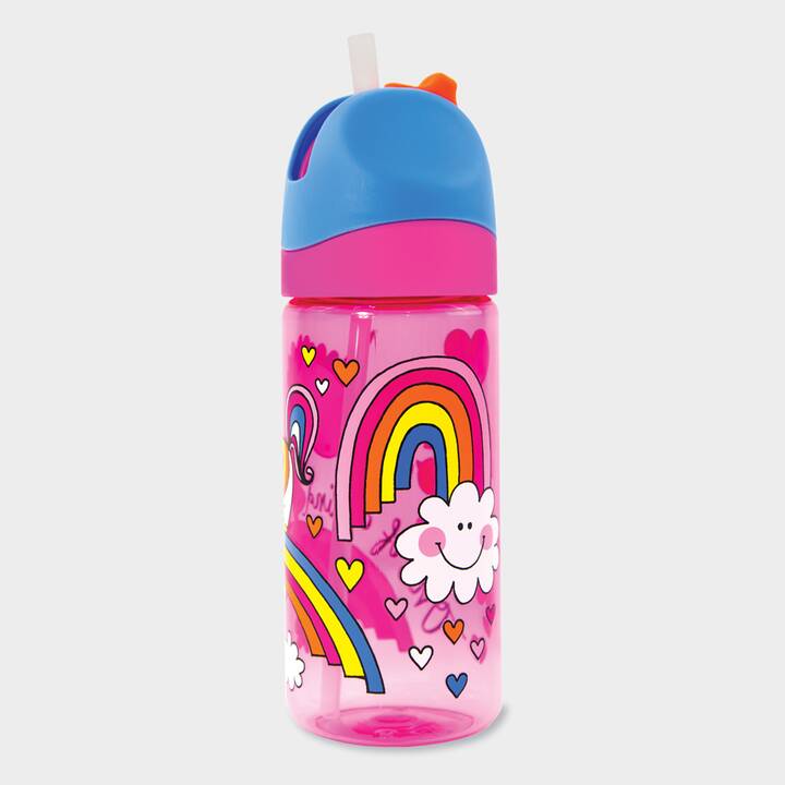 RACHEL ELLEN Kindertrinkflasche Unicorn (0.35 l, Transparent, Blau, Mehrfarbig)