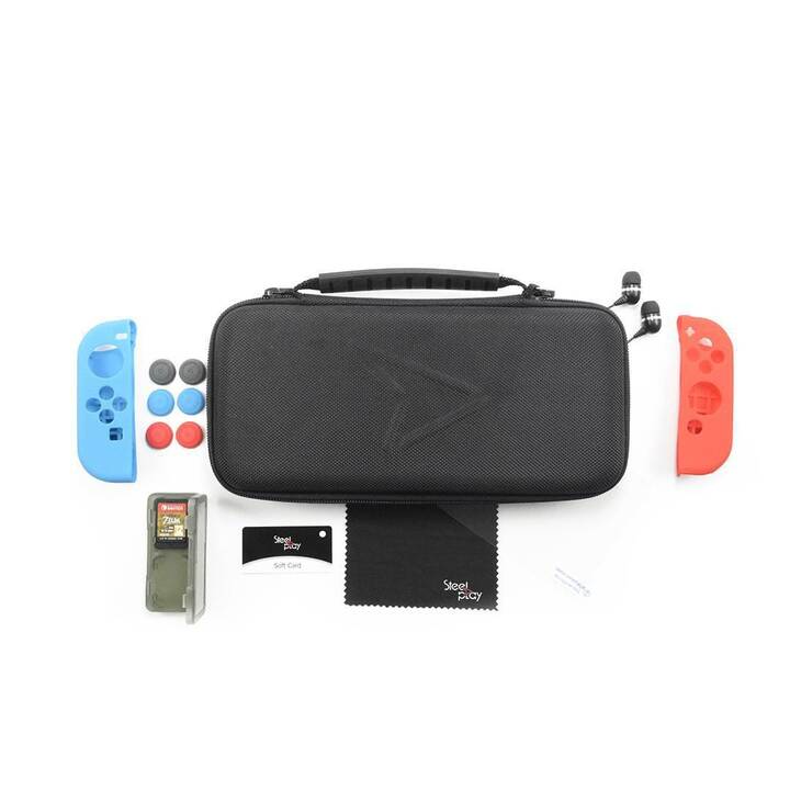 STEELPLAY Carry & Protect Set d'accessoires (Nintendo Switch, Noir)