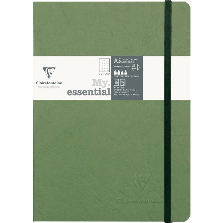 CLAIREFONTAINE Notizbuch Age Bag My Essential (A5, Liniert, Gepunktet)