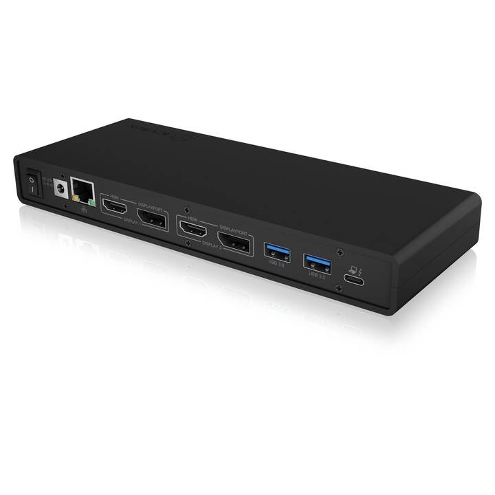 ICY BOX Stazione d'aggancio IB-DK2245AC (2 x HDMI, 2 x DisplayPort, 4 x USB 3.0 di tipo A, RJ-45 (LAN))