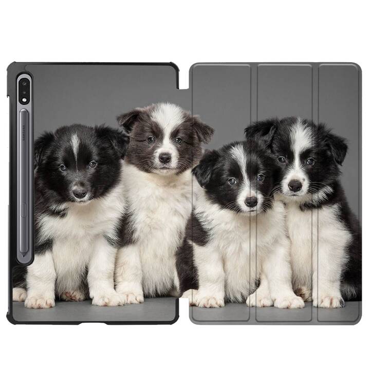 EG coque pour Samsung Galaxy Tab S8+ 12.4" (2022) - noir - chiens