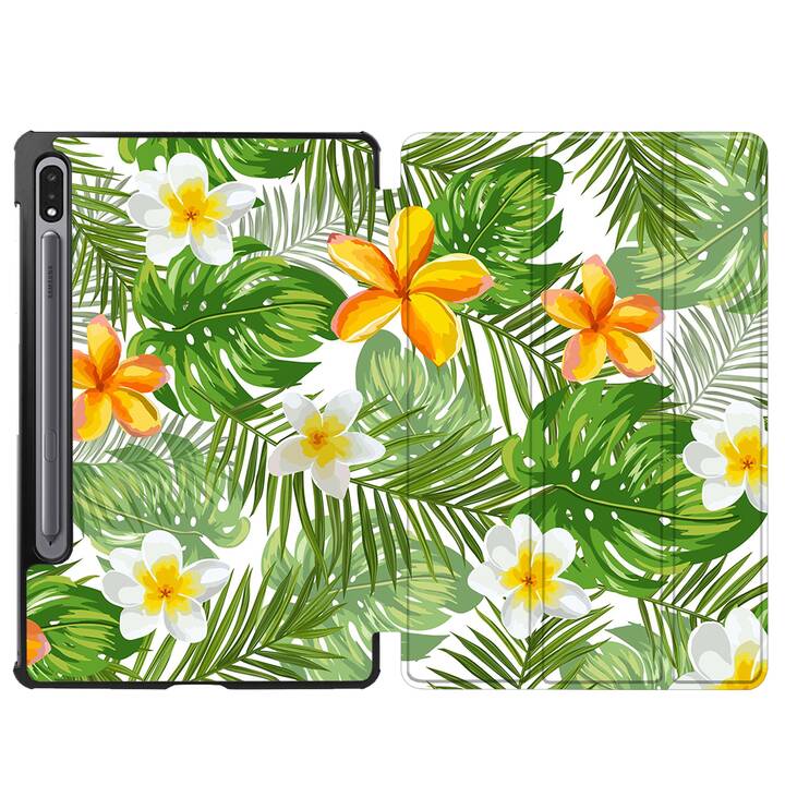 EG coque pour Samsung Galaxy Tab S8+ 12.4" (2022) - vert - feuilles