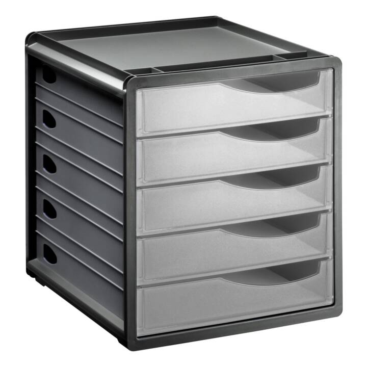ROTHO Büroschubladenbox (285.0 mm  x 330.0 mm  x 320.0 mm, Transparent, Anthrazit)
