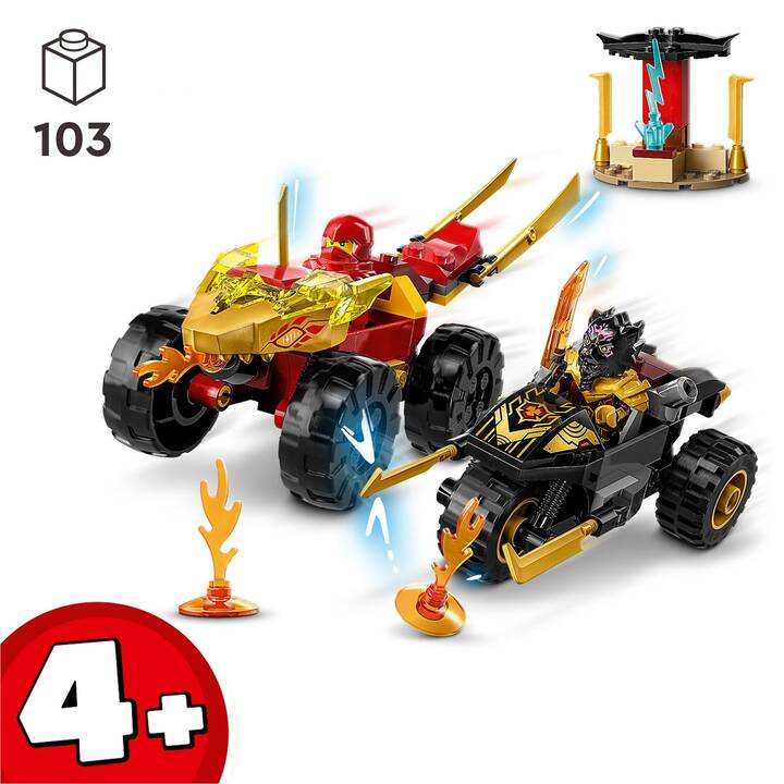 LEGO Ninjago Verfolgungsjagd mit Kais Flitzer und Ras' Motorrad (71789)