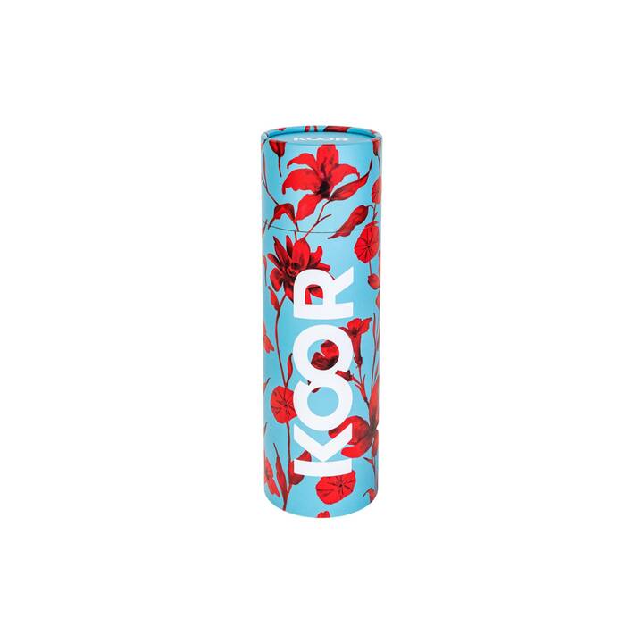 KOOR Bottiglia sottovuoto Painted Red Flower (0.5 l, Blu, rosso scuro, Multicolore)