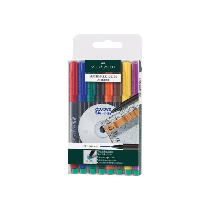 FABER-CASTELL Marqueur permanent Multimark (Multicolore, 8 pièce)