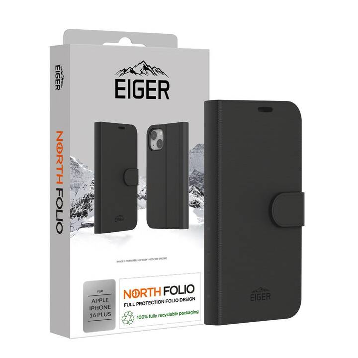 EIGER Flipcover North Folio (iPhone 16 Plus, Noir)