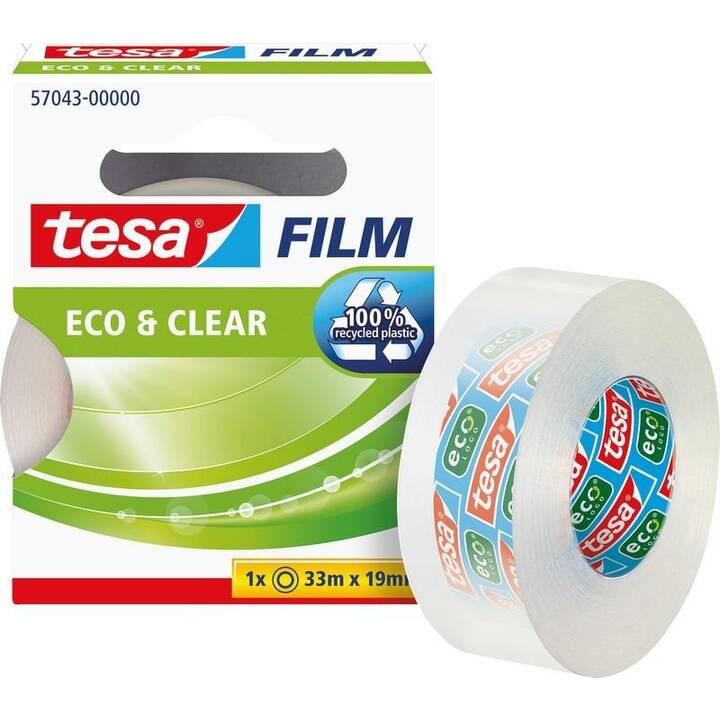 TESA Ruban adhésif de bureau Eco&Clear (19 mm x 33 m, 1.0 pièce)