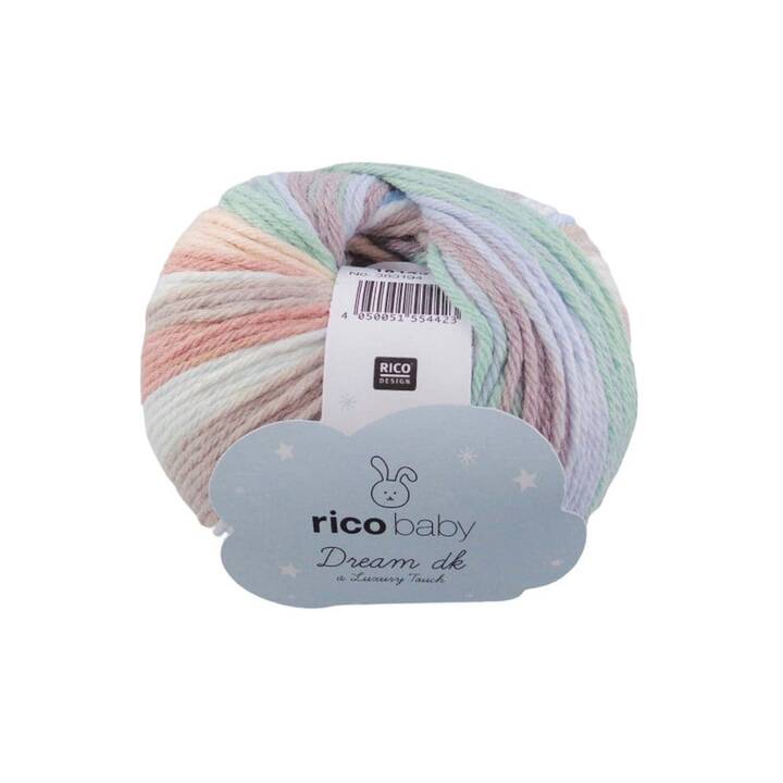 RICO DESIGN Laine Baby Dream Luxury touch (50 g, Beige, Vert, Multicolore)