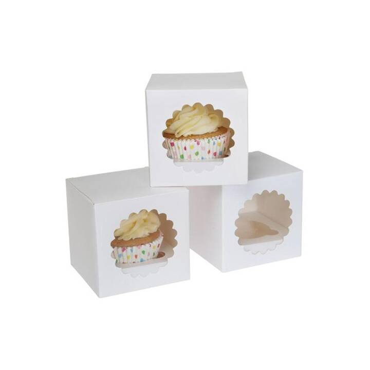 HOUSE OF MARIE Boîtes cadeau Cupcake (3 Stk, Blanc)