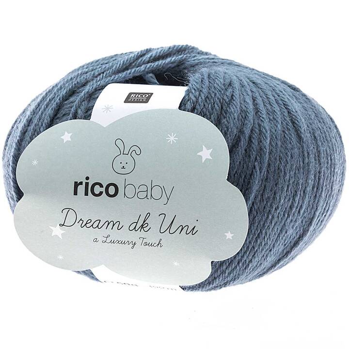 RICO DESIGN Laine Baby Dream (50 g, Bleu foncé, Bleu)