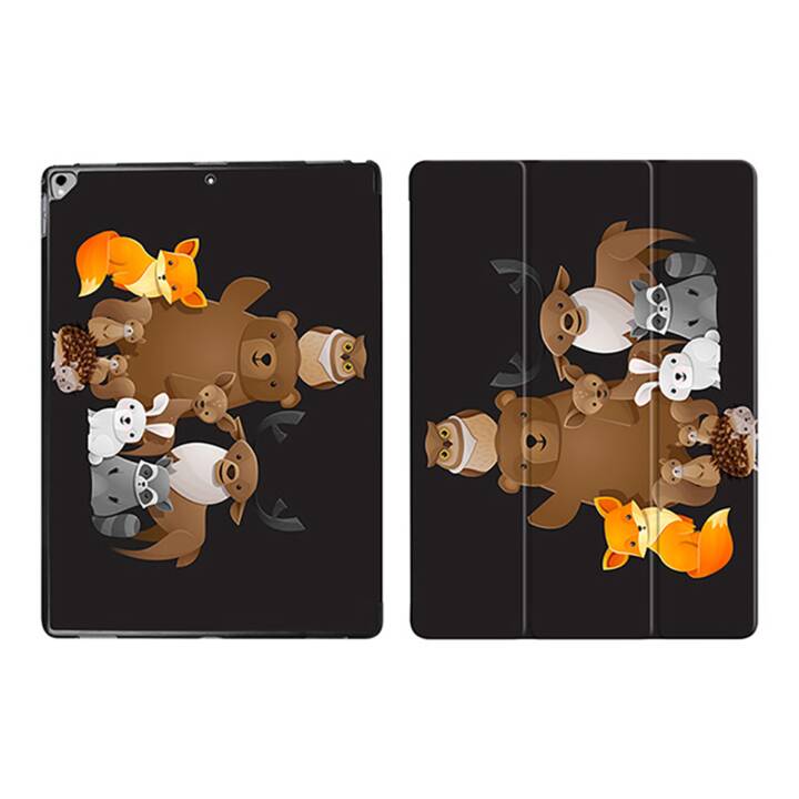 EG iPad Hülle für Apple iPad Pro 12.9 " (1.& 2.Gen)- schwarze Cartoon Tiere