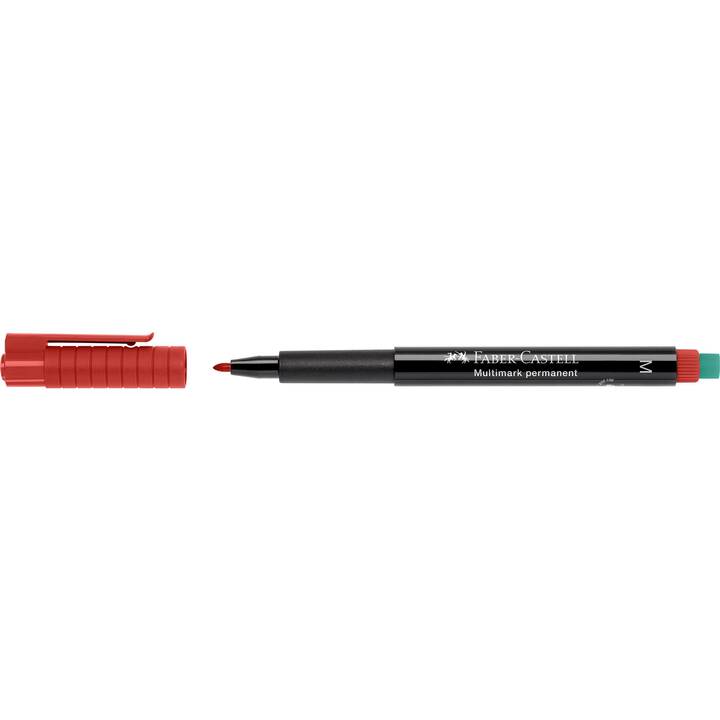 FABER-CASTELL Marqueur permanent Multimark M (Rouge, 1 pièce)