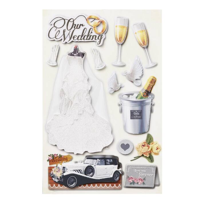 HOBBYFUN 3D-Sticker (Hochzeit)