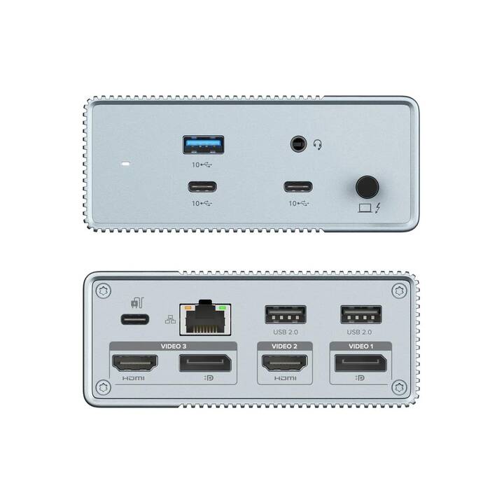 HYPER Stazione d'aggancio Hyper GEN2 12-in-1 (2 x HDMI, 2 x DisplayPort, USB 3.1 Gen 2 Typ-A, 2 x USB 3.1 Gen 2 Typ-C, RJ-45 (LAN), 2 x USB 2.0 di tipo A)