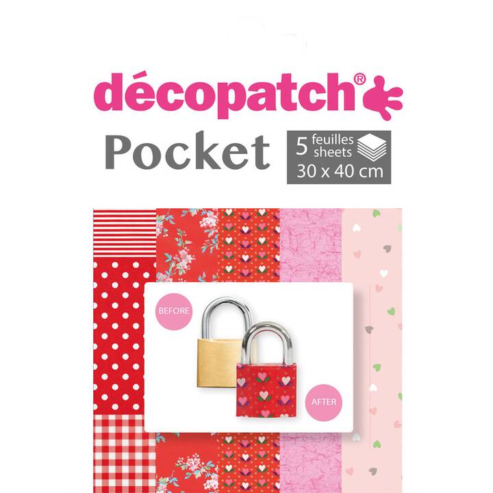 DÉCOPATCH Spezialpapier Pocket Nr. 28 (Mehrfarbig, 5 Stück)