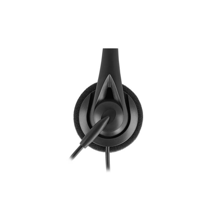 DELOCK Casque micro de bureau (On-Ear, Câble, Noir)