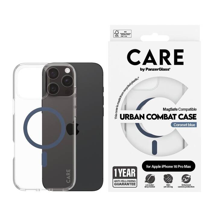 CARE Backcover MagSafe Flagship (iPhone 16 Pro Max, Transparent, Blau)