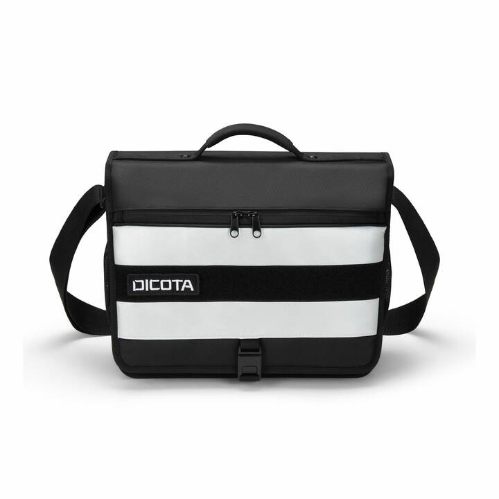 DICOTA Messenger Reflective Tasche (Gestreift, Zweifarbig, Schwarz, Weiss)