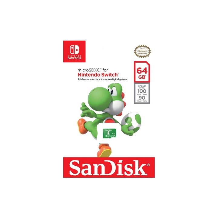 SanDisk microSDXC Pour Nintendo Switch 64 Go - Carte mémoire