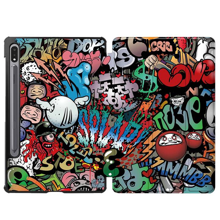 EG Flip cover pour Samsung Galaxy Tab S7 FE 12.4" (2021) - Graffiti multicolore