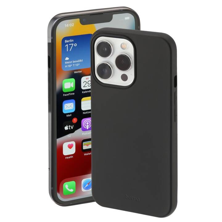 HAMA Backcover Finest Feel (iPhone 13 Pro, Unicolore, Nero)