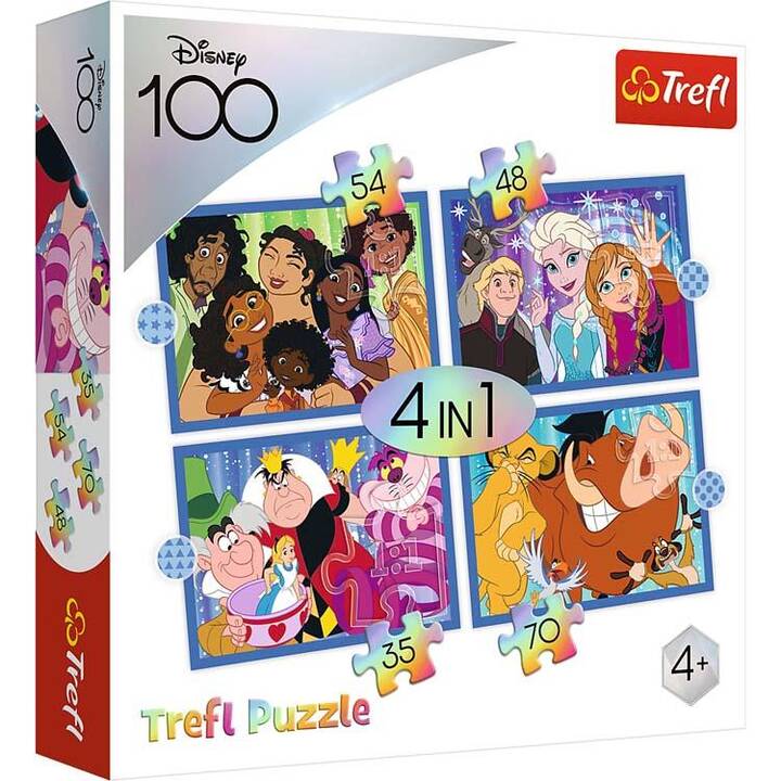 TREFL Disney 4 in 1 Puzzle (4 x 48 pezzo, 70 pezzo, 54 pezzo, 35 pezzo)