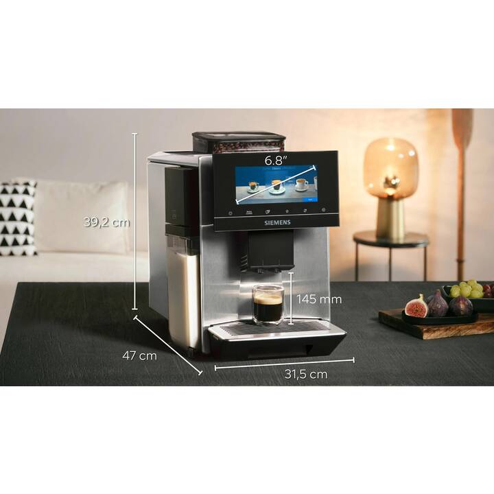 SIEMENS EQ.900 TQ903DZ3 (Noir, Acier inox, 2.3 l, Machines à café automatique)