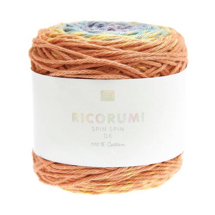RICO DESIGN Wolle Ricorumi Spin Spin Earthy Rainbow (50 g, Violett, Gelb, Braun, Lila, Blau, Mehrfarbig)